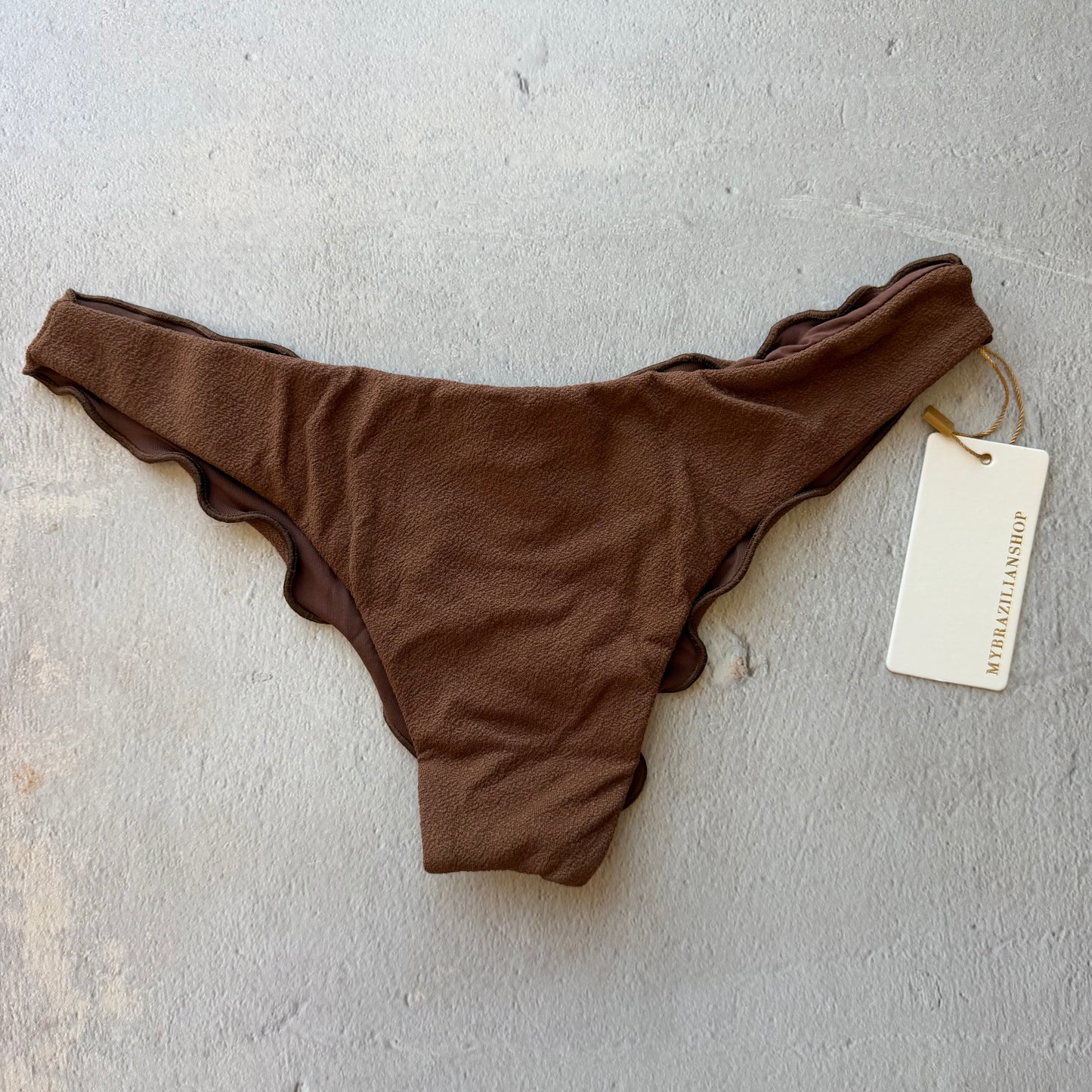 Cacau Brown Seashore Textured Lili Ripple Bikini Bottom