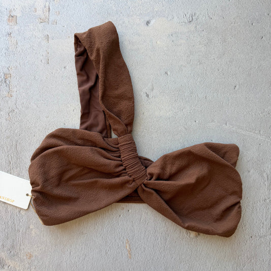 Cacau Brown Seashore Textured Greek Bikini Top