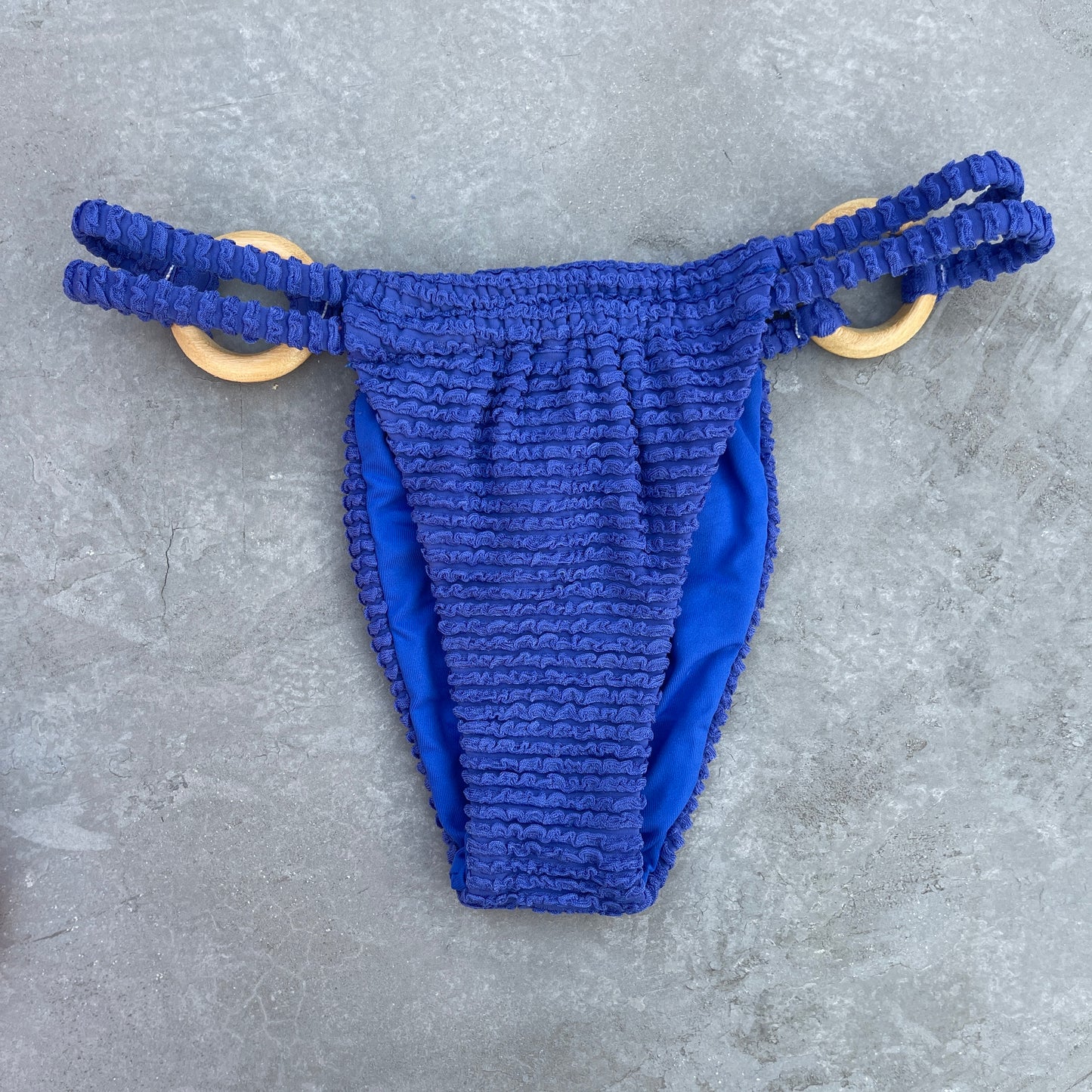 Indigo Blue Textured Kayla Bikini Bottom