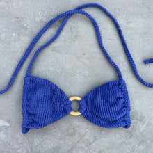 Load image into Gallery viewer, Indigo Blue Textured Kayla Bikini Top
