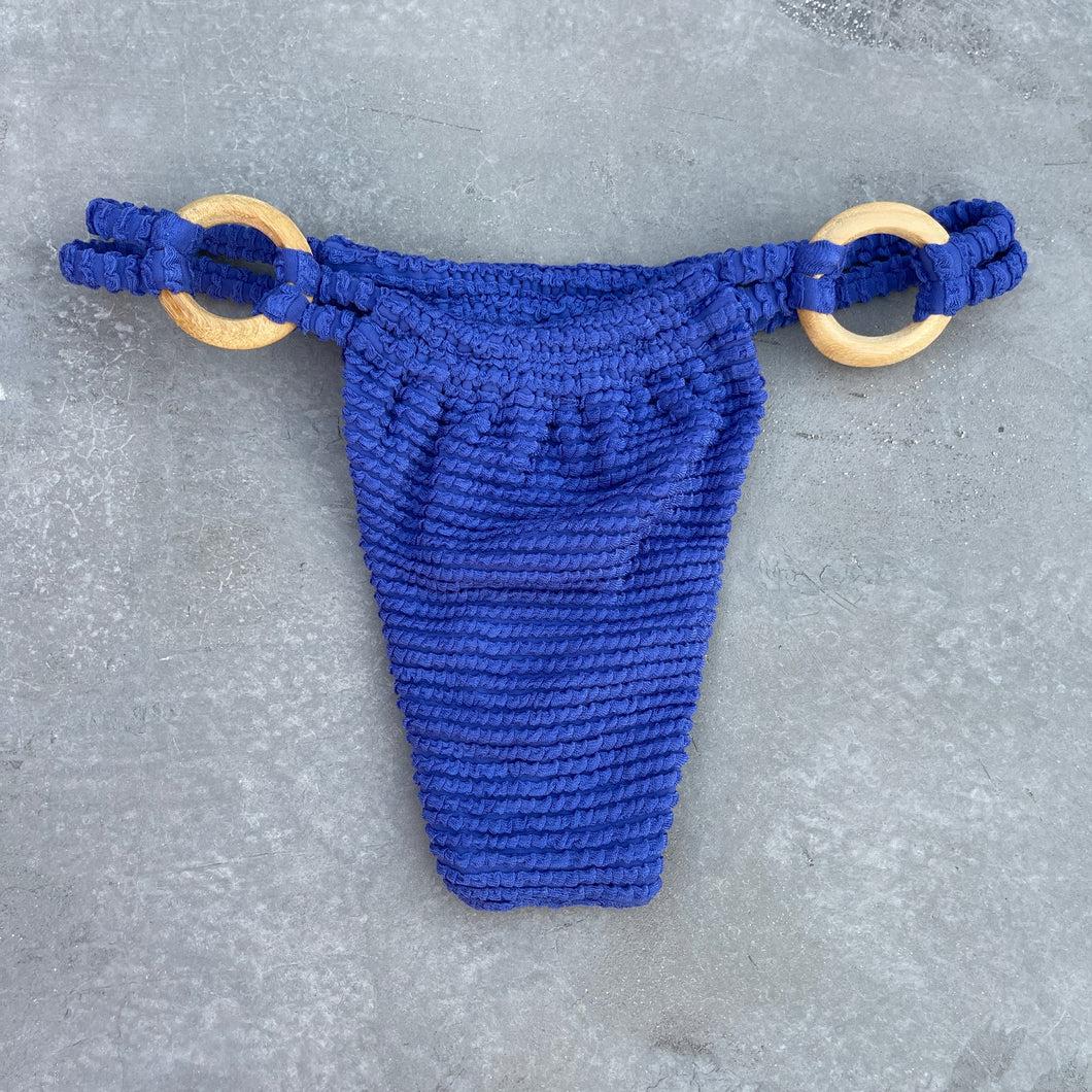 Indigo Blue Textured Kayla Bikini Bottom
