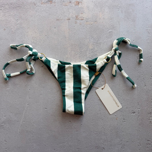 Jungle Green Seashore Textured Katie Side Tie Bikini Bottom