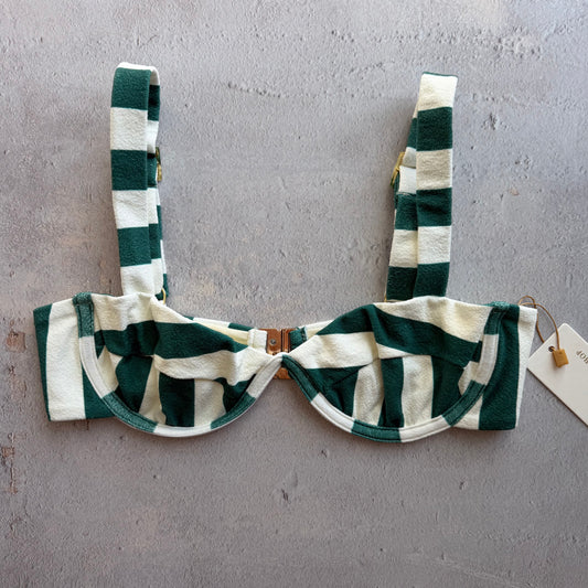 Jungle Green Seashore Textured Maya Bikini Top