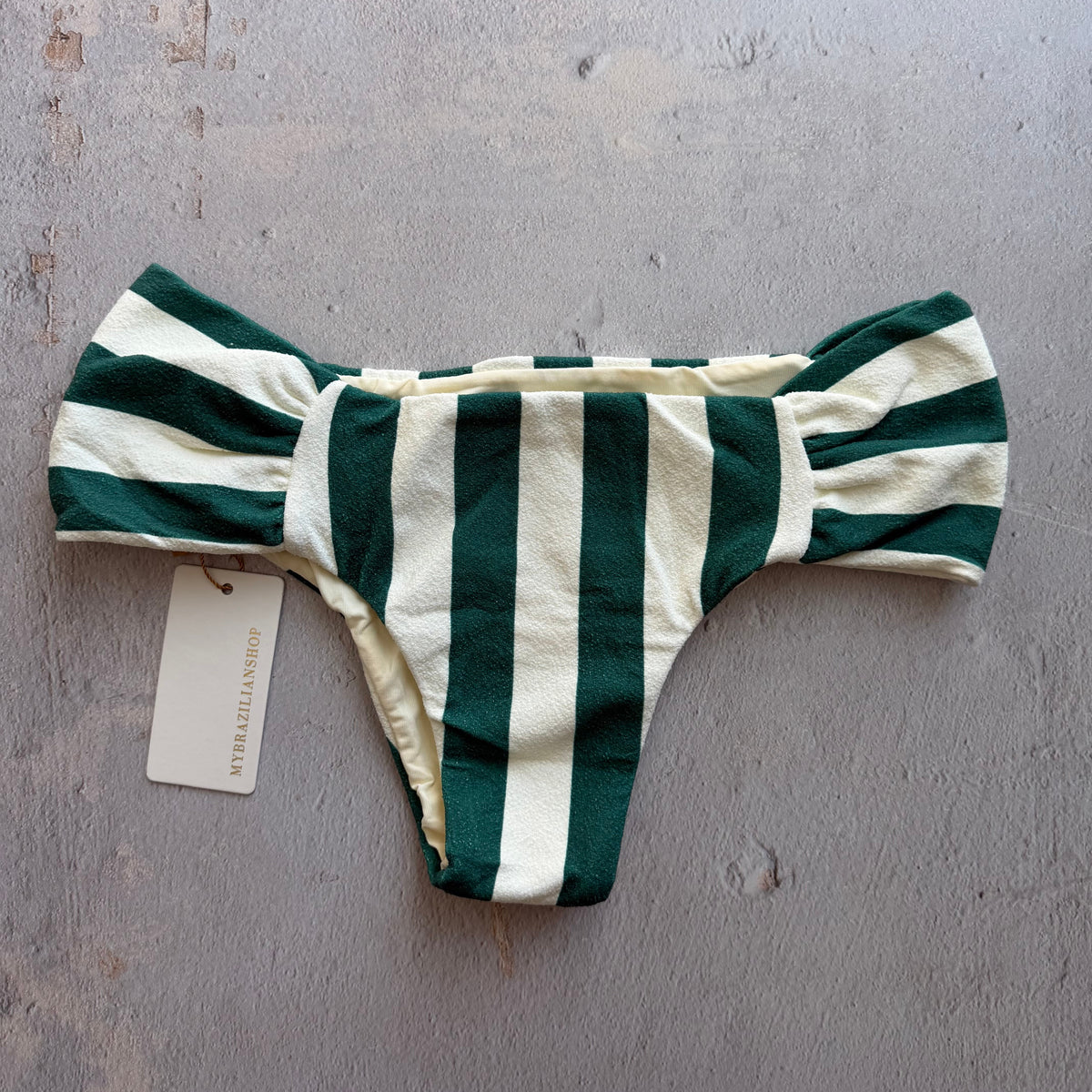 Jungle Green Seashore Textured Classy Cheeky Bikini Bottom