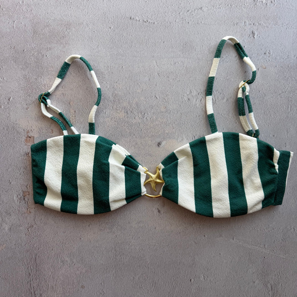 Jungle Green Seashore Textured Elena Bikini Top