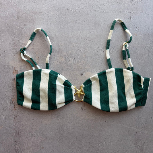 Jungle Green Seashore Textured Elena Bikini Top