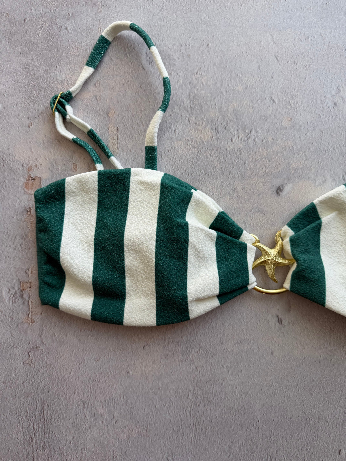Jungle Green Seashore Textured Elena Bikini Top