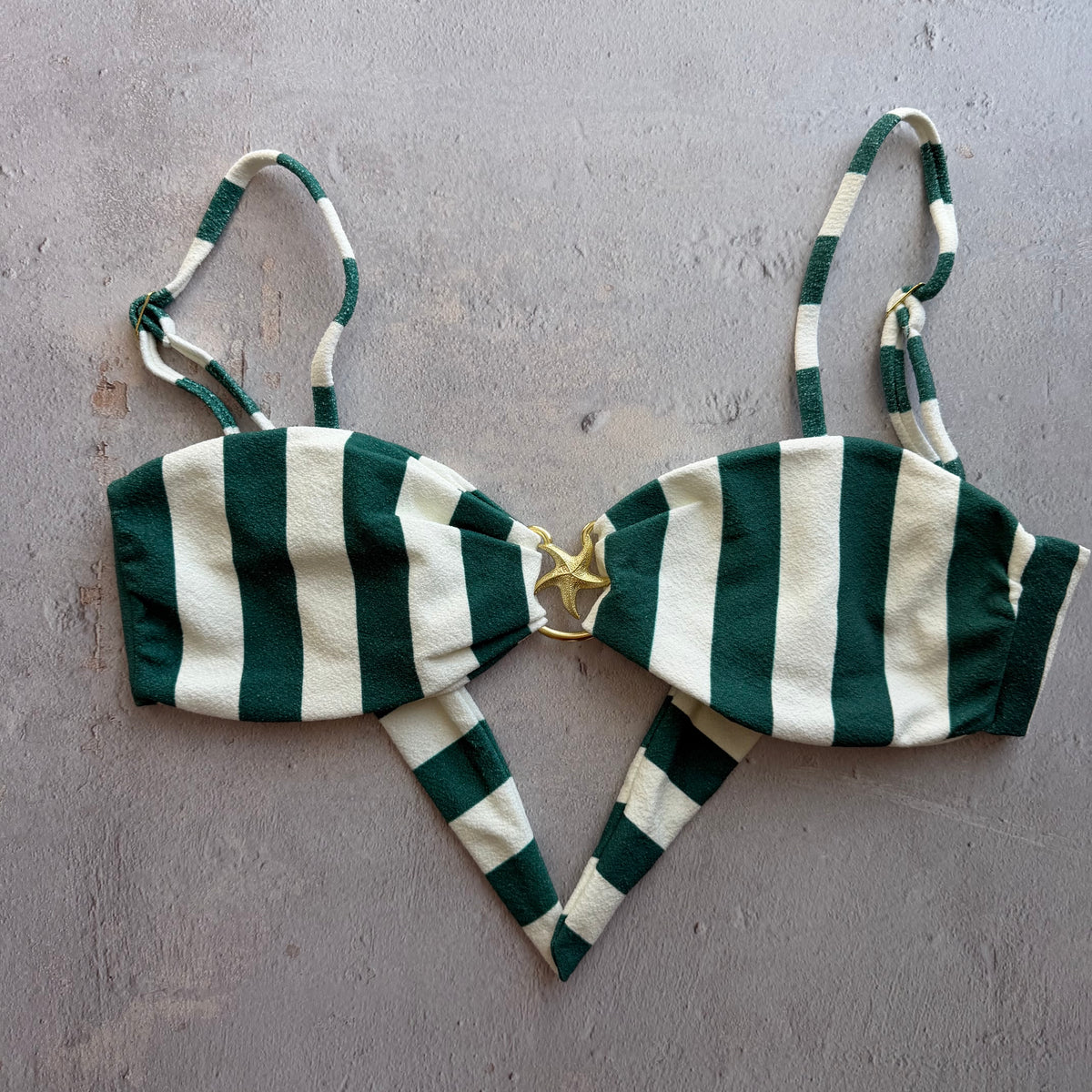 Jungle Green Seashore Textured Elena Bikini Top