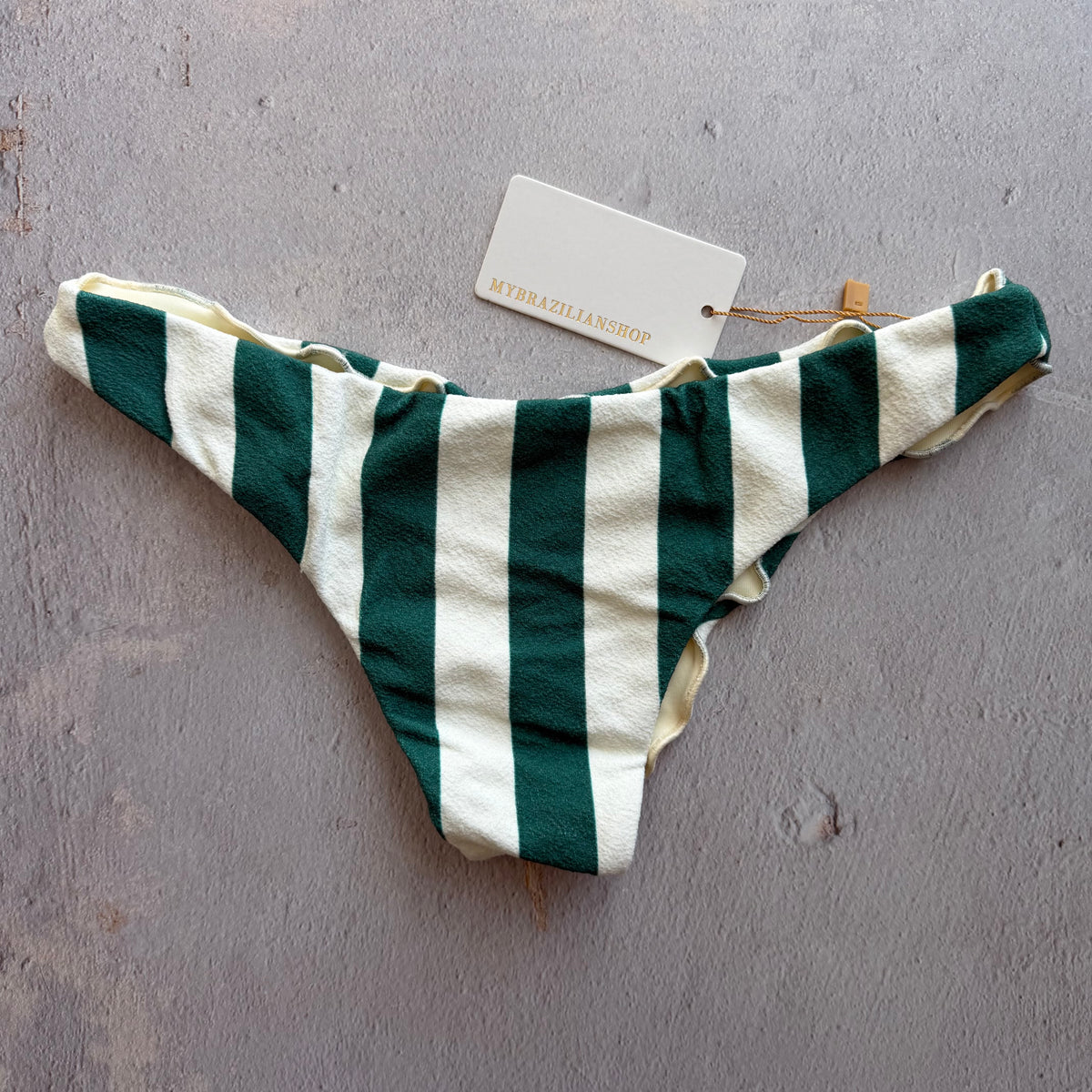 Jungle Green Seashore Textured Lili Ripple Bikini Bottom