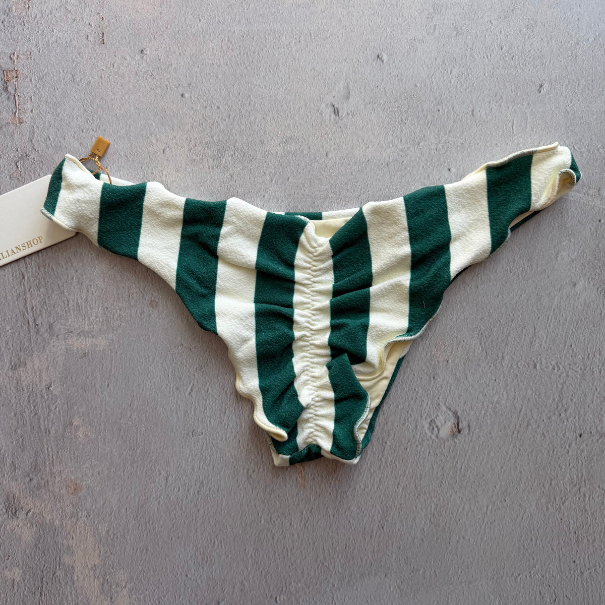 Jungle Green Seashore Textured Lili Ripple Bikini Bottom