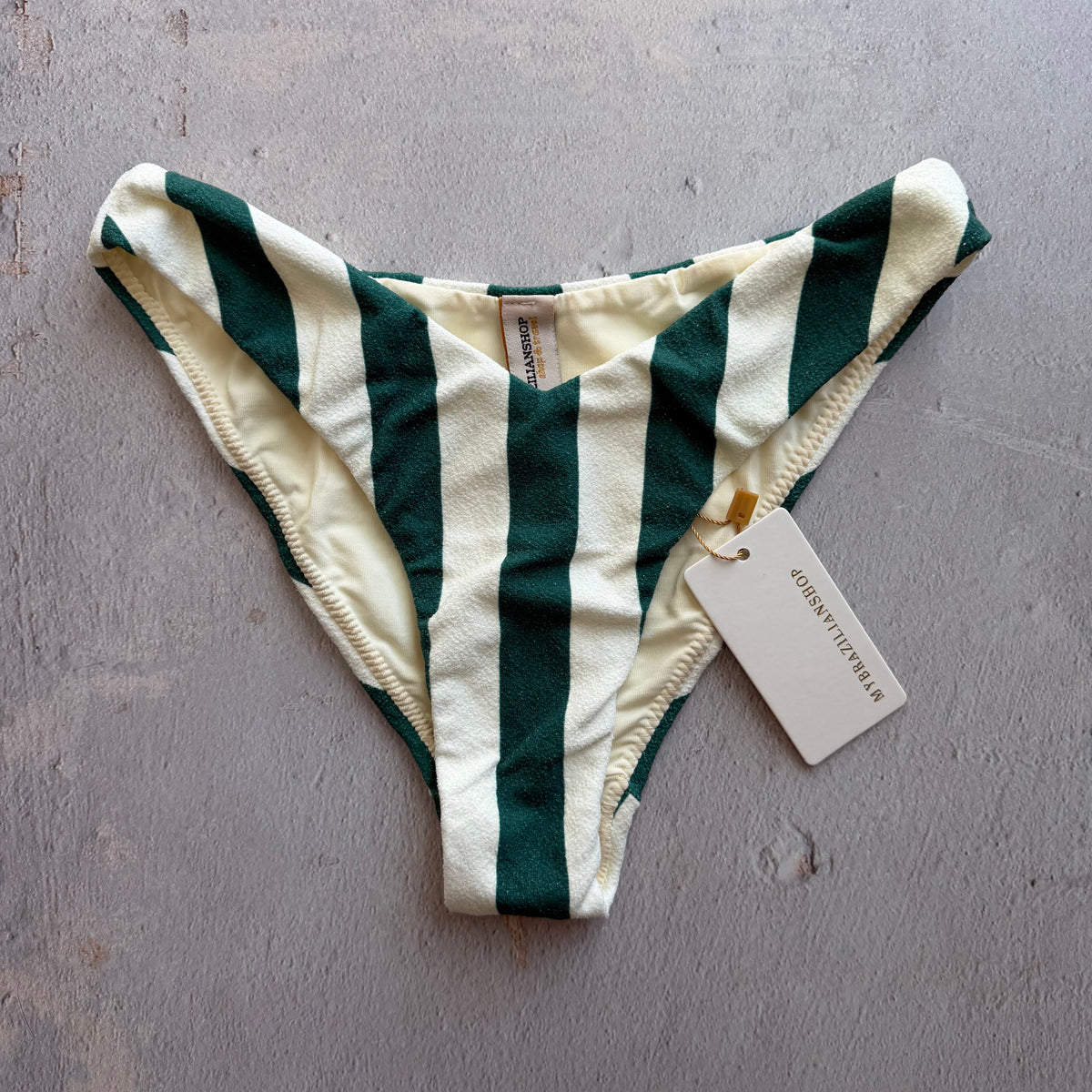 Jungle Green Seashore Textured Ivy Bikini Bottom