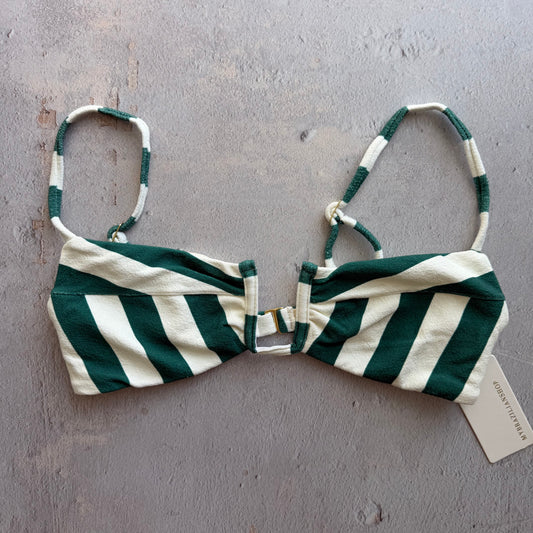 Jungle Green Seashore Textured Izabel Bikini Top
