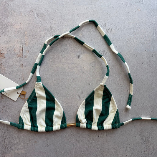 Jungle Green Seashore Textured Triangle Bikini Top