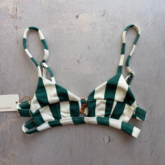 Jungle Green Seashore Textured Vera Bikini Top