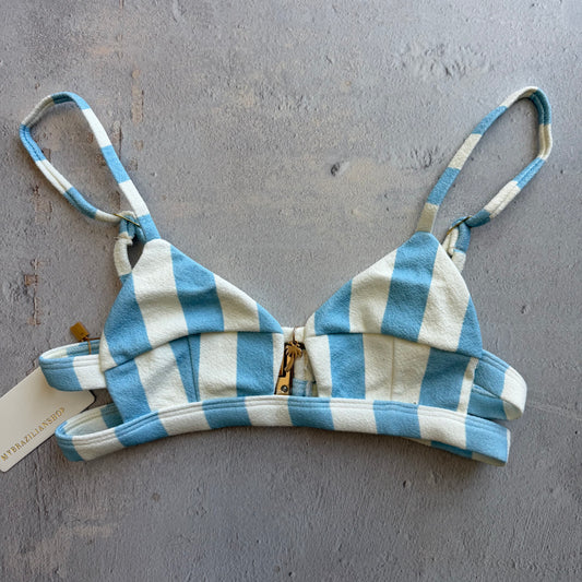 Pool Side Blue Seashore Textured Vera Bikini Top