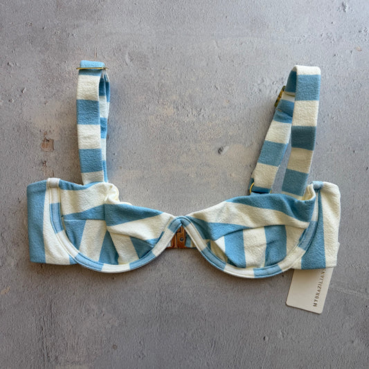 Pool Side Blue Seashore Textured Maya Bikini Top