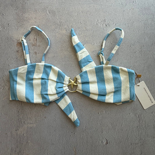 Pool Side Blue Seashore Textured Elena Bikini Top