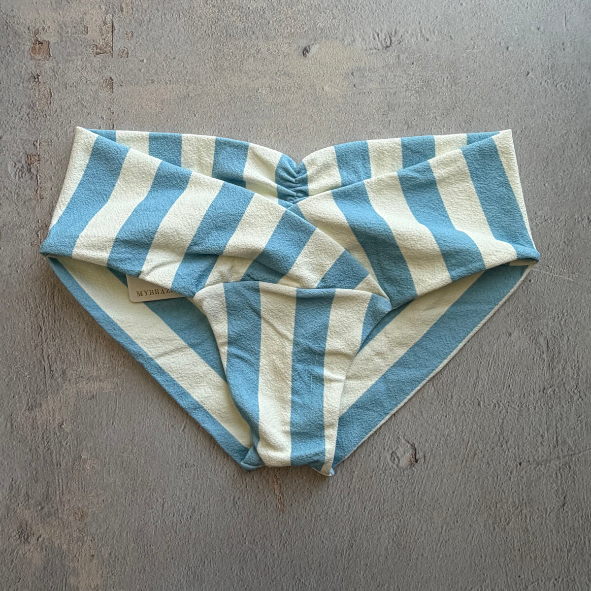 Pool Side Blue Seashore Textured Melissa Bikini Bottom