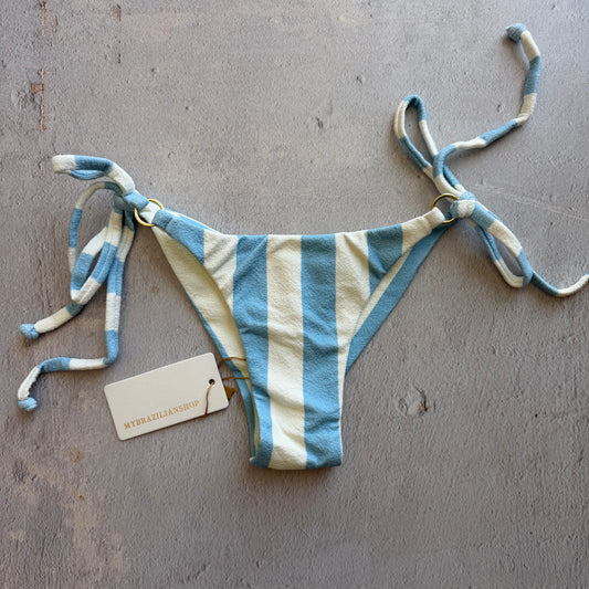 Pool Side Blue Seashore Textured Katie Side Tie Bikini Bottom