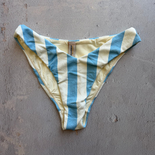 Pool Side Blue Seashore Textured Ivy Bikini Bottom