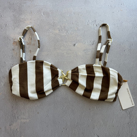 Safari Brown Seashore Textured Elena Bikini Top