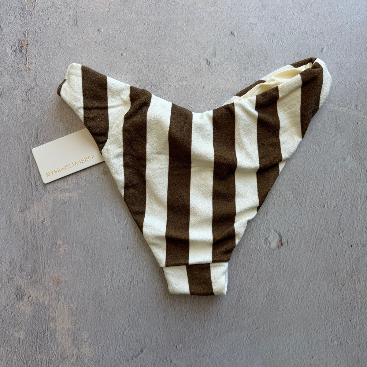 Safari Brown Seashore Textured Ivy Bikini Bottom