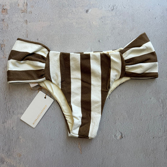 Safari Brown Seashore Textured Classy Cheeky Bikini Bottom