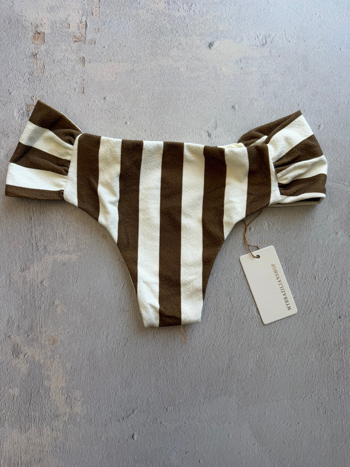 Safari Brown Seashore Textured Classy Cheeky Bikini Bottom