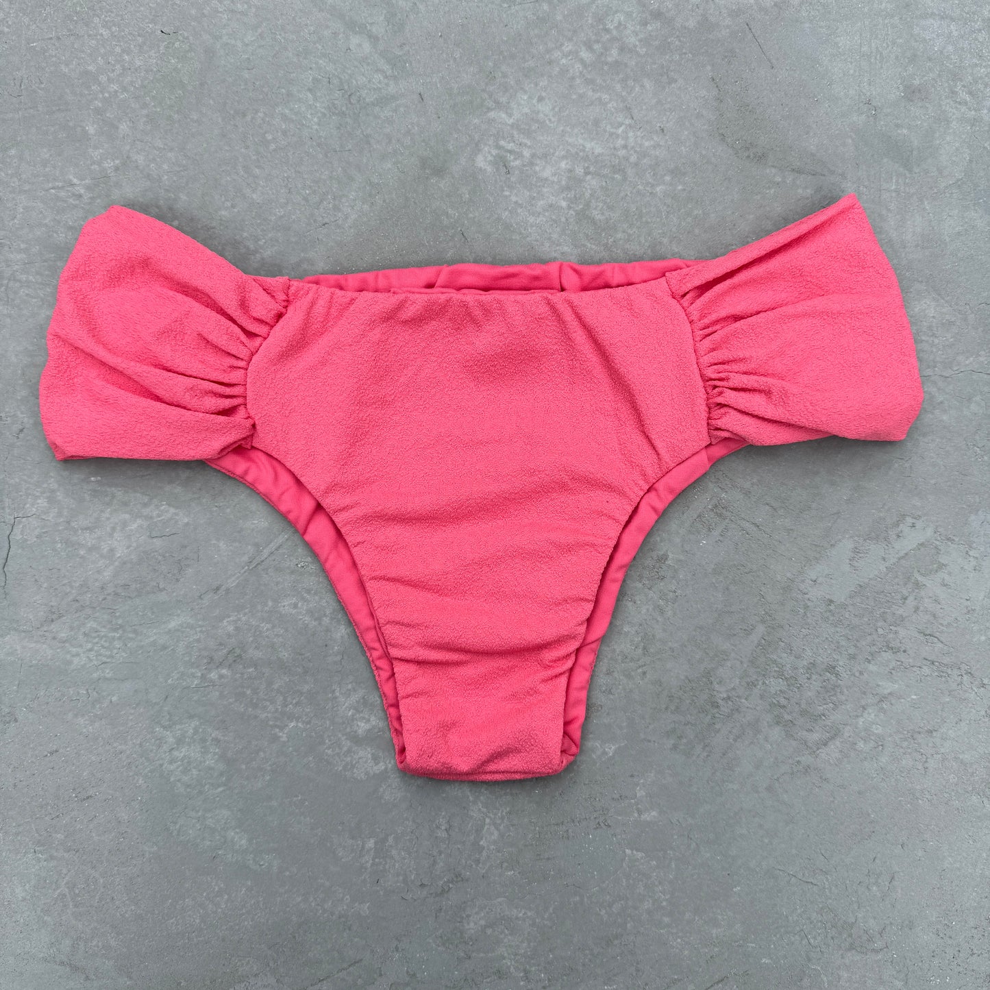 Seashore Textured Coral Delight Classy Cheeky Bikini Bottom