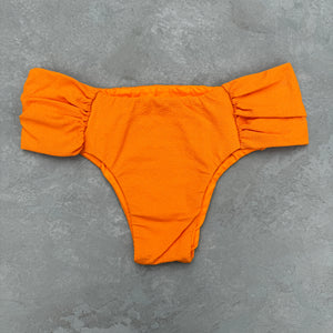 Seashore Textured Orange Zest Classy Cheeky Bikini Bottom