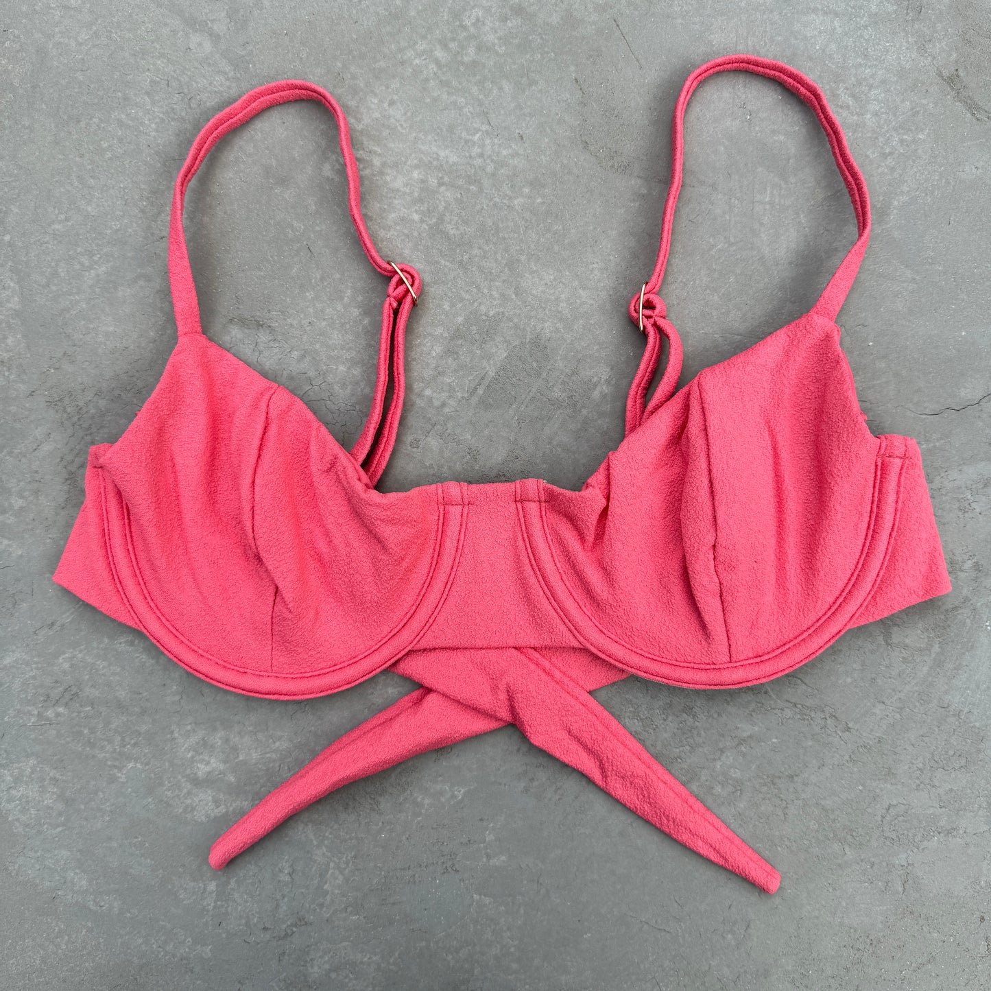 Seashore Textured Coral Delight Lindy Bikini Top