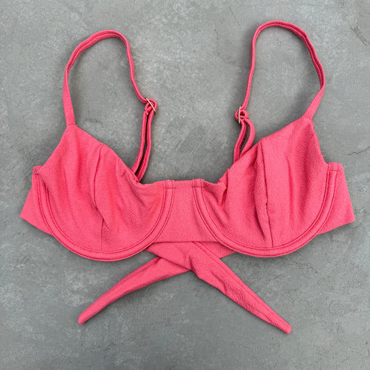 Seashore Textured Coral Delight Lindy Bikini Top
