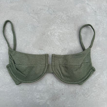 Load image into Gallery viewer, Seashore Textured Fern Green Panneled Bikini Top
