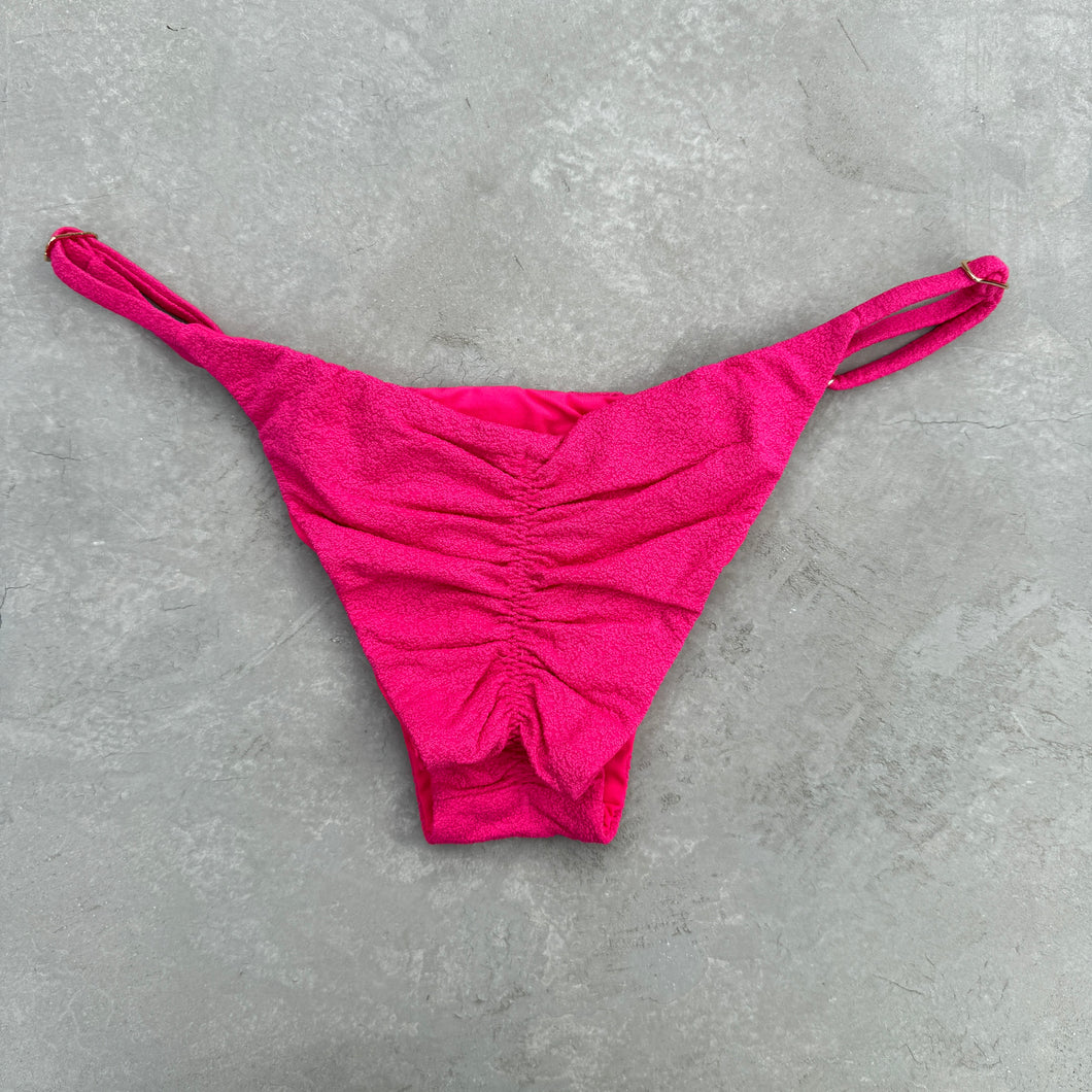 Seashore Textured Pink Riot Tanga Bikini Bottom