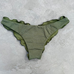 Seashore Textured Fern Green Lili Ripple Bikini Bottom