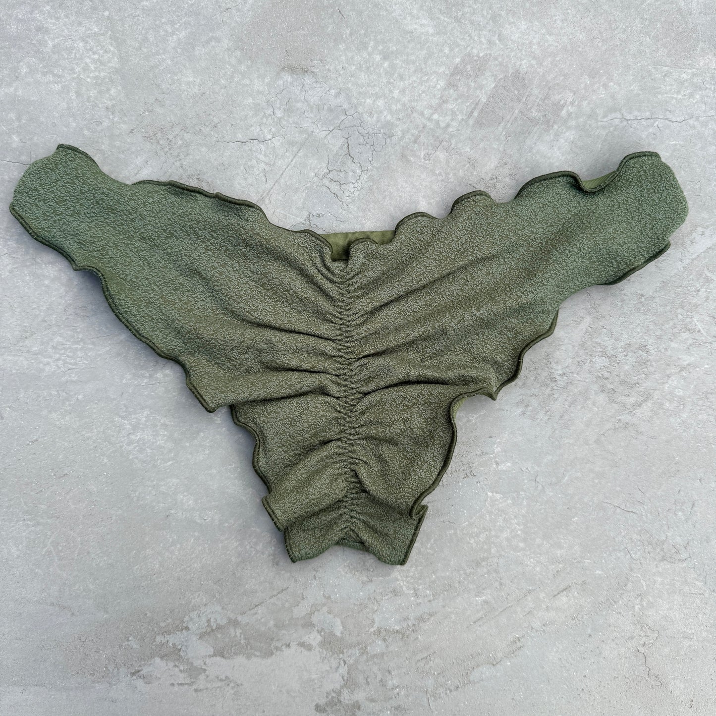 Seashore Textured Fern Green Lili Ripple Bikini Bottom
