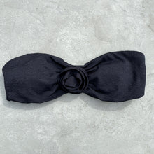 Load image into Gallery viewer, Seashore Textured Black Strapless Flower Bikini Top
