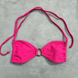 Seashore Textured Pink Riot Kayla Bikini Top