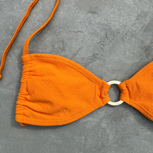 Seashore Textured Orange Zest Kayla Bikini Top