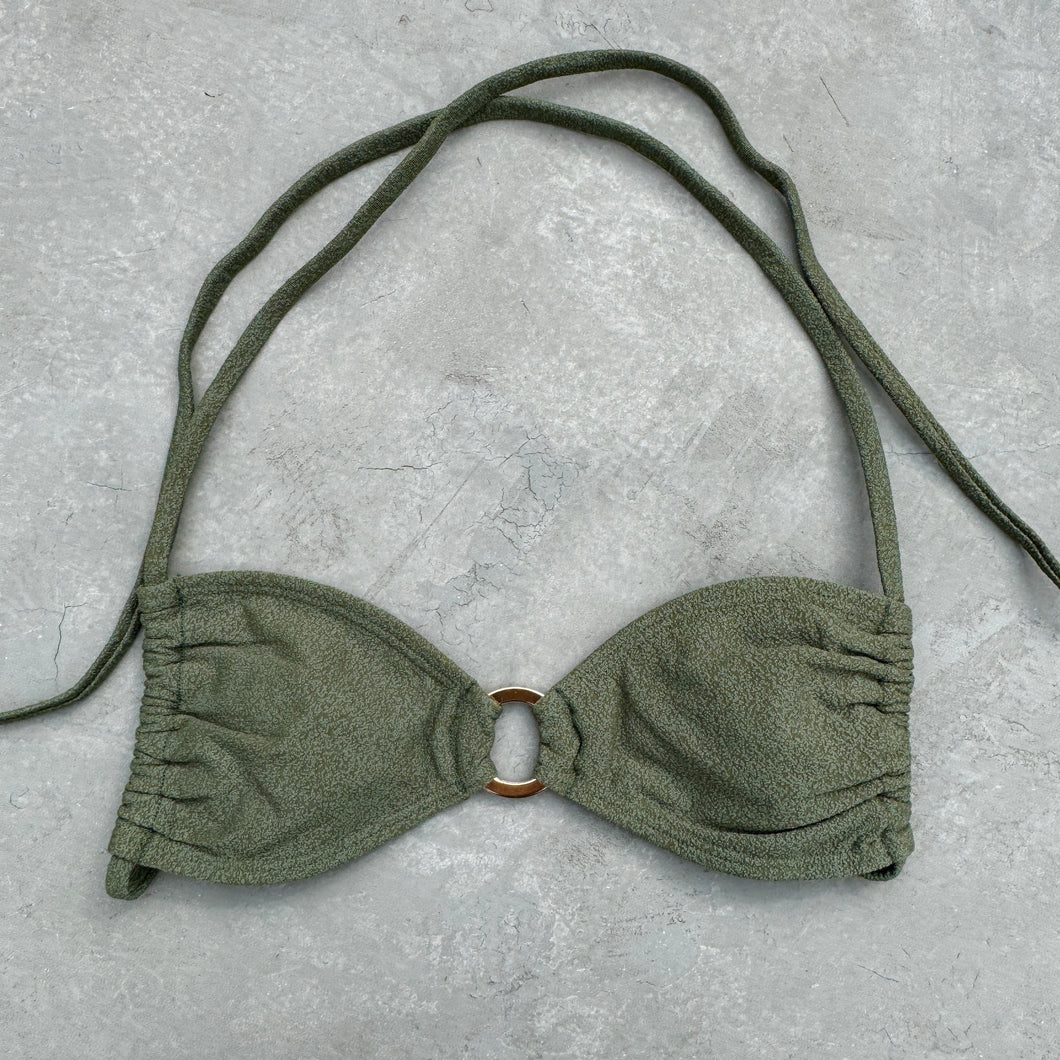 Seashore Textured Fern Green Kayla Bikini Top