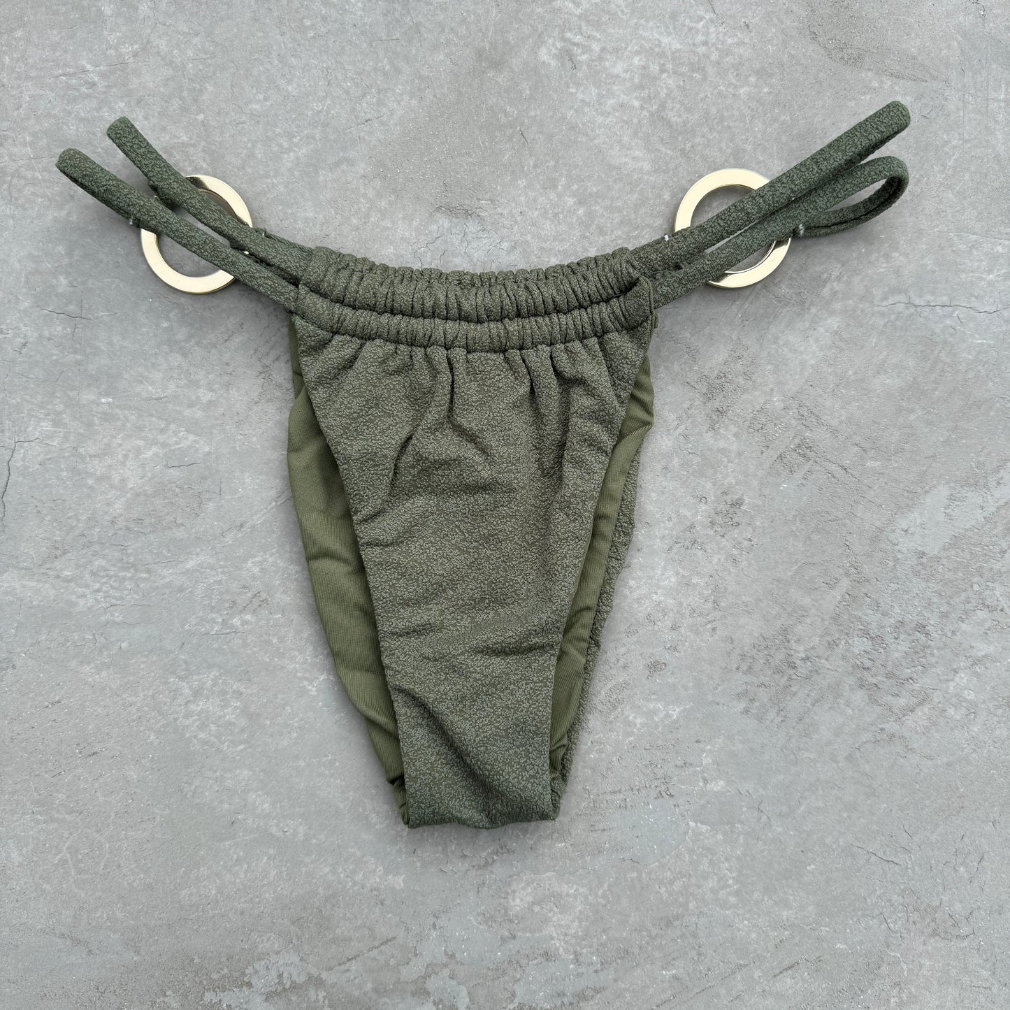 Seashore Textured Fern Green Kayla Bikini Bottom