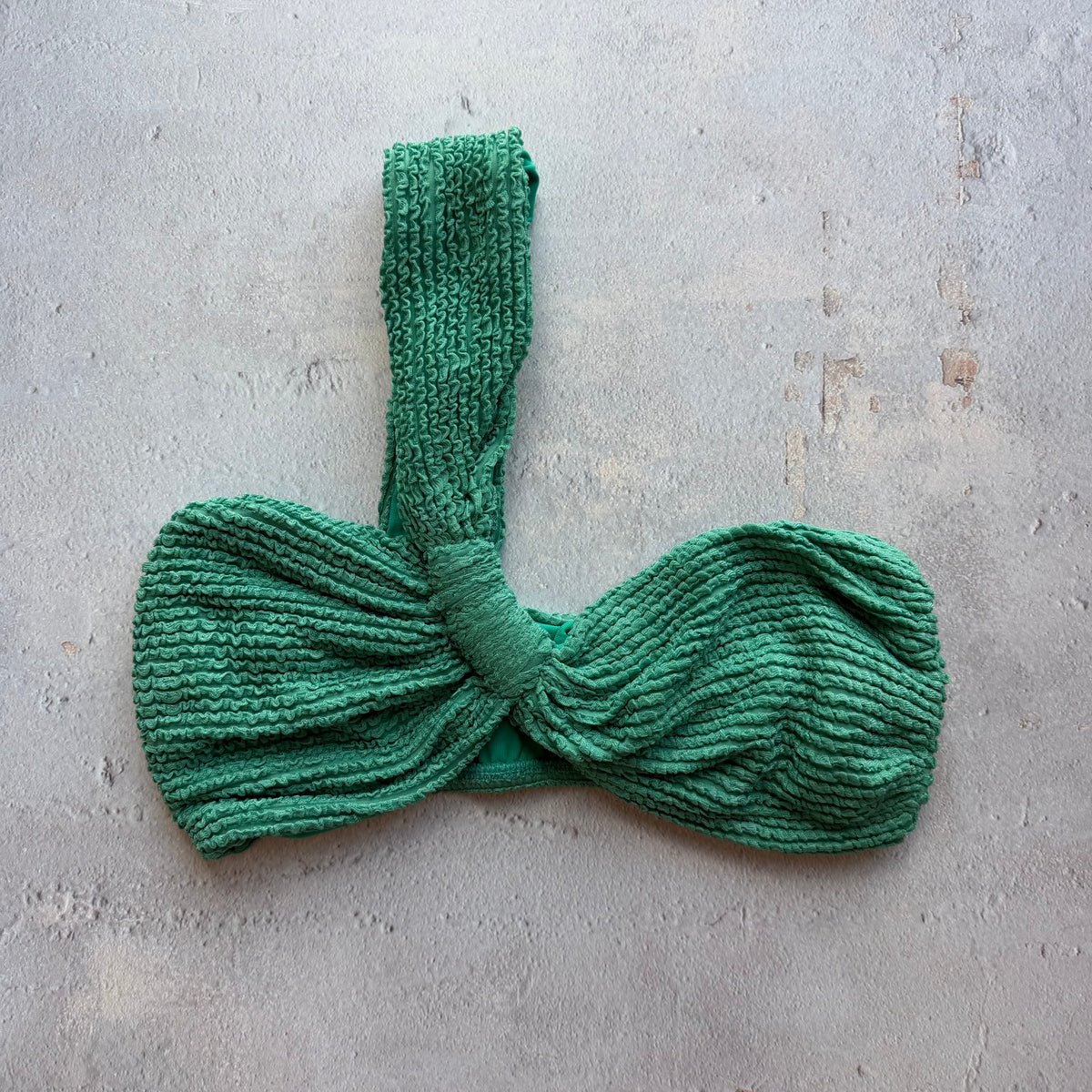 Ocean Avenue Green Textured Greek Bikini Top