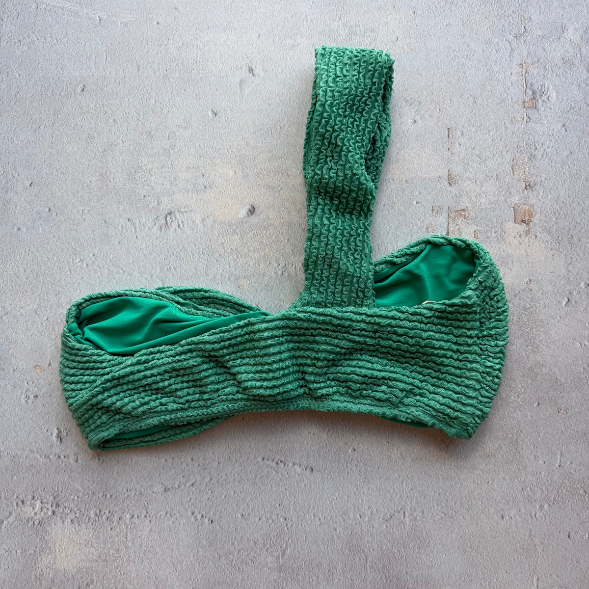 Ocean Avenue Green Textured Greek Bikini Top