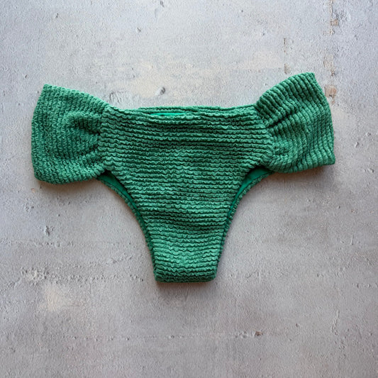 Ocean Avenue Green Textured Classy Cheeky Bikini Bottom