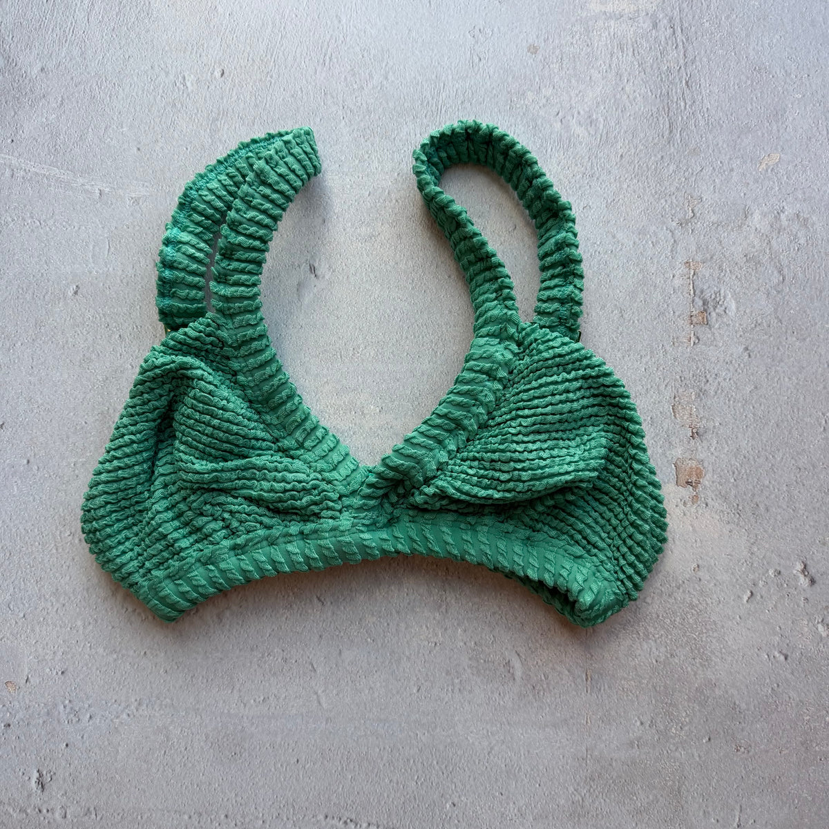 Ocean Avenue Green Textured Annita Bikini Top
