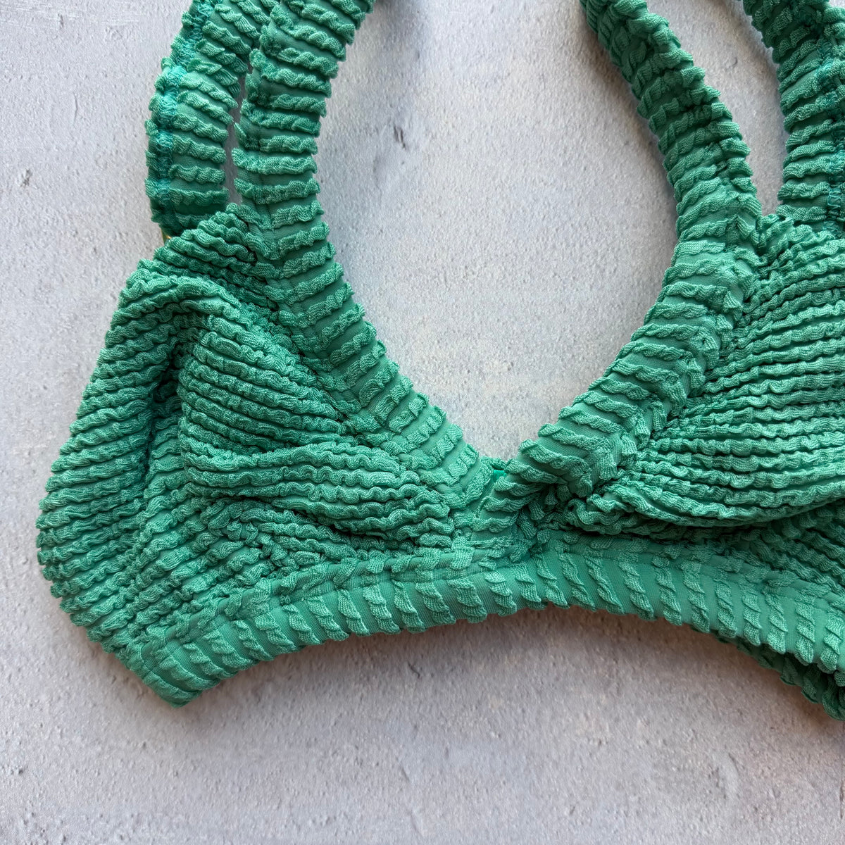 Ocean Avenue Green Textured Annita Bikini Top