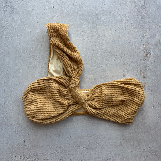 Sand Brown Textured Greek Bikini Top