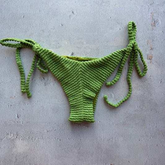 Botanic Green Textured Katie Side Tie Bikini Bottom