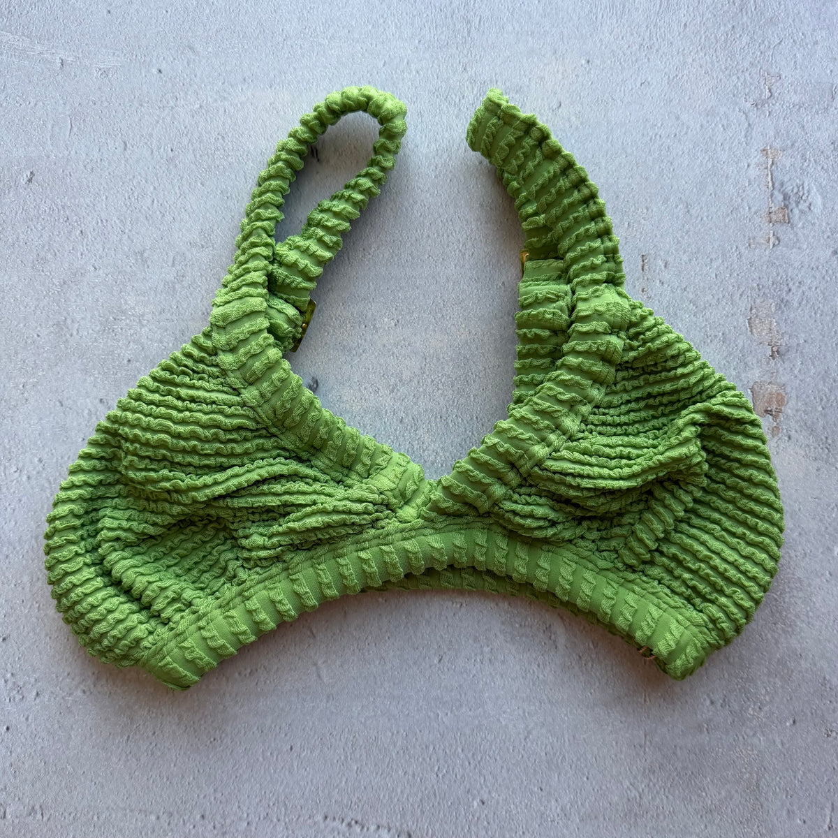 Botanic Green Textured Anitta Crop Bikini Top