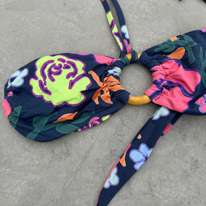 Oceanic Bloom Strapless Bikini Top